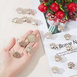 16 шт. 4-х цветные пуговицы-булавки из сплава с принтом кошачьей лапки для джинсов BUTT-GO0002-06