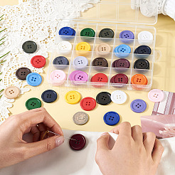 80 шт. 20 цвета пуговицы из смолы с 4 отверстиями BUTT-TA0001-29A