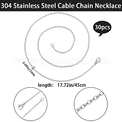 30 шт. набор из цепочек с плоским кабелем из нержавеющей стали 304 для мужчин и женщин&nbsp;STAS-BBC0004-99B
