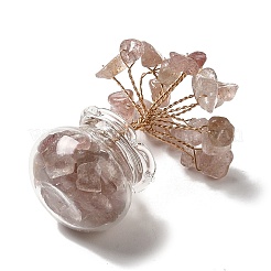 Натуральная клубничная кварцевая крошка для украшения елки&nbsp;DJEW-Z007-02B