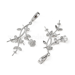 Ganci a perno in ottone Shegrace con micro pavé di zirconi cubici&nbsp;XGRQ5S483-848-P