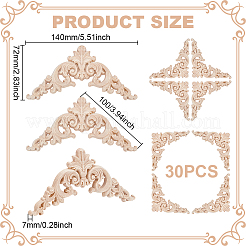 30шт. декоративная наклейка на дверцу шкафа из каучукового дерева&nbsp;FIND-WA0001-01