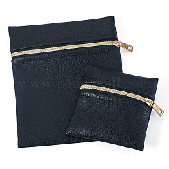 2 stücke 2 arten rechteck quadrat pu leder schmuck geschenk zipper taschen&nbsp;ABAG-TADJ0001-01A