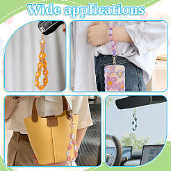 16 шт. 8 стиля брелок из цинкового сплава и полиэстера в виде цветка&nbsp;HJEW-TW0001-02