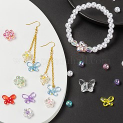 DIYジュエリー作成キット  透明アクリルビーズを含む  手作り樹脂粘土ビーズ  absプラスチック＆アクリル模造真珠ビーズと弾性クリスタルスレッド  ミックスカラー  Baeds: 約 1106 個/セット&nbsp;DIY-FS0001-95