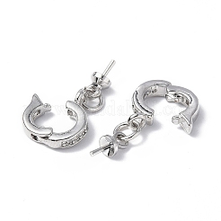 Застежки-твистеры из латуни с микропейвом и прозрачным фианитом KK-P223-19P