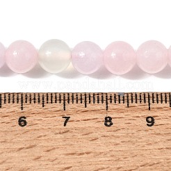 天然の翡翠、ローズクォーツ、染色された白翡翠のビーズの連  スムーズなラウンド  8mm  穴：1mm  約52個/連  15.35''（39センチメートル）&nbsp;GG-CBA3BF1-A01-8mm
