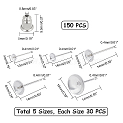 Фурнитура и гайки для сережек-гвоздиков из нержавеющей стали 304 STAS-UN0005-85P