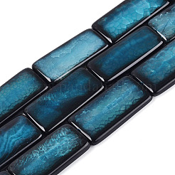 Gefärbte und erhitzte Stränge natürlicher Crackle-Achatperlen&nbsp;G-N359-11A-01