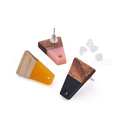 12 par de pendientes de resina y madera de 6 colores&nbsp;MAK-CD0001-04