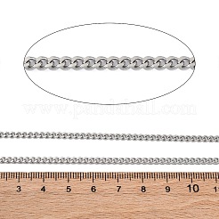 304ステンレススチールカーブチェーン  ハンダ付け  ステンレス鋼色  4x3x1mm&nbsp;CHS-M009-11P-04