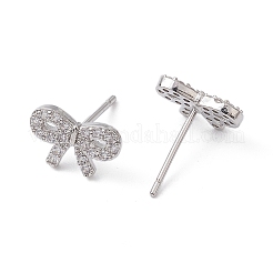 Серьги-гвоздики из латуни с бантом&nbsp;EJEW-M245-02P