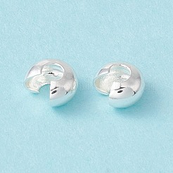 真鍮製つぶし玉カバーカシメ玉カバー  カドミウムフリー＆鉛フリー  銀  6x6x4mm  穴：3mm&nbsp;KK-P219-05D-S