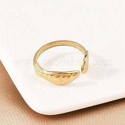 女性用304ステンレススチールオープンカフリング  ゴールドカラー  魚  9.5mm  内径：18mm&nbsp;RJEW-A089-01A-G
