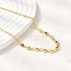 Ожерелья с подвесками в форме сердца из латуни с микропаве и кубическим цирконием&nbsp;NJEW-B157-13G