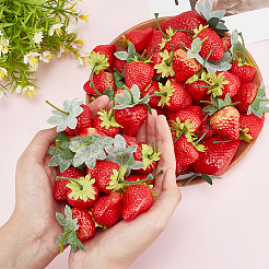 54шт 4 вида пластиковой имитации клубники AJEW-PH0011-34