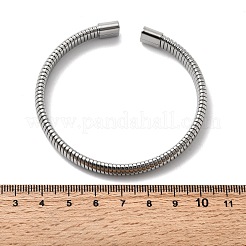 Женские браслеты-манжеты из нержавеющей стали 304 с плоскими цепочками-змейками BJEW-A067-05P