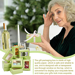 Прямоугольная бумажная складная транспортировочная коробка с окошком CON-WH0099-25A