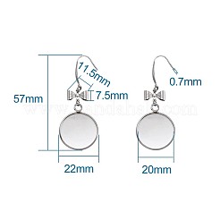 Crochets de boucles d'oreilles en acier inoxydable chirurgical 316&nbsp;STAS-TAC0001-01B