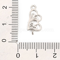 Подвески в форме сердца из латуни с микро-паве и прозрачным кубическим цирконием&nbsp;KK-H527-03A-P