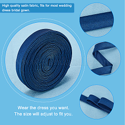 Тканевый шнур для замены молнии в женском свадебном платье SRIB-WH0007-08B