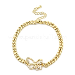 Латунные браслеты с микропаве из чистого кубического циркония BJEW-Z082-03G-01