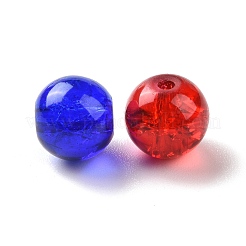 ラウンドクラ​​ックガラスビーズ  ミックスカラー  8mm  穴：1.3~1.6mm&nbsp;X-CCG-Q001-8mm-M