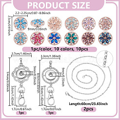 10 шт. 10-х цветные кнопки со стразами из сплава FIND-NB0006-38
