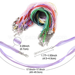 36 шт. 9-цветный вощеный шнур и лента из органзы для изготовления ожерелья&nbsp;NCOR-FS0001-03