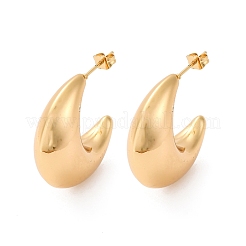 ムーン 304 ステンレス スタッド イヤリング  ゴールドカラー  28.5x27x11mm&nbsp;EJEW-A125-22G