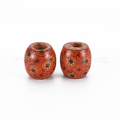 Печатные бусы из натурального дерева WOOD-S053-62A