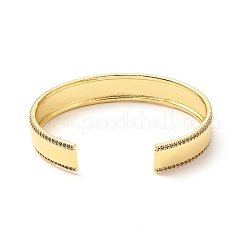 Прозрачный кубический цирконий прямоугольный открытый браслет-манжета BJEW-J165-11G