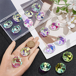 16 pezzo di strass di vetro ottagonale da cucire&nbsp;GLAA-SP0001-83B-01