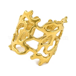 Ионное покрытие (ip) 304 нержавеющая сталь манжеты браслеты для женщин BJEW-D050-02G