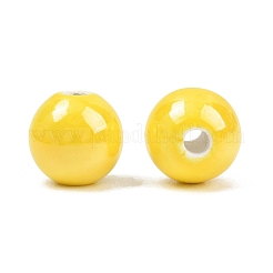Cuentas redondas de porcelana esmaltada&nbsp;X-PORC-S489-10mm-10