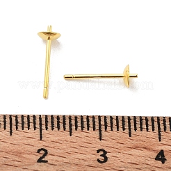 925スターリングシルバー製スタッドピアスパーツ  18KGP本金メッキ  トレイ：4mm  13mm  ピン：0.7mm&nbsp;STER-K167-027B-G