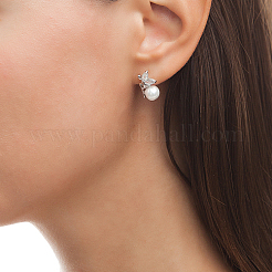 Серебряная серьга-гвоздик «Фея» с родиевым покрытием 925 пробы XD2591