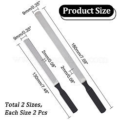 4 шт. 2-х цветные двухсторонние пилочки для маникюра из нержавеющей стали AJEW-UN0001-54