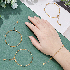 6шт. браслеты из цепочек из нержавеющей стали 304&nbsp;STAS-UN0029-34