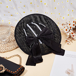 Льняная мини-шляпа с очаровательной основой&nbsp;AJEW-WH0472-54B