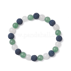 Эластичные браслеты из натуральных смешанных драгоценных камней для мужчин и женщин BJEW-JB12492