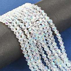 Стеклянные биконовые бусины ручной работы GB6mmC28-AB