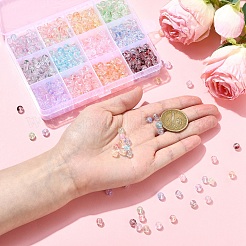 720 Stück 12 Farben Backfarbe transparente Glasperlen&nbsp;DGLA-YW0001-62