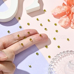 プレシオサ®クリスタルビーズ  チェコクリスタル  双円錐形(451 69 302 ロンデル)  50230 オリビン  3mm  穴：0.8mm&nbsp;X-PRC-BA3-50230