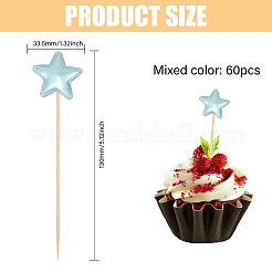 12 набор из 6-х цветных украшений для торта из искусственной кожи с бамбуковой палочкой FIND-CA0009-83