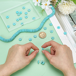 1 нить синтетических бирюзовых бусин G-FG0001-15