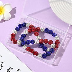 1 шт. ожерелье из круглых бусин из полимерной глины со стразами&nbsp;NJEW-SP0001-14C