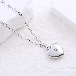 Ожерелья из нержавеющей стали с подвеской в виде сердца из кристаллов и страз для женщин SY8917