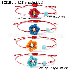 4 шт. Браслет ручной работы из вощеного шнура&nbsp;AY6602-5