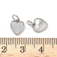 Сердечные подвески из натуральных белых ракушек&nbsp;KK-D502-19P